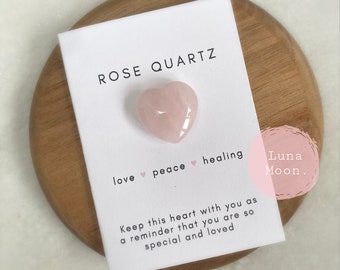 Rose Quartz heart | natural rose quartz crystal | love | peace | healing | wellbeing crystal | pick me up gift | thinking of you
