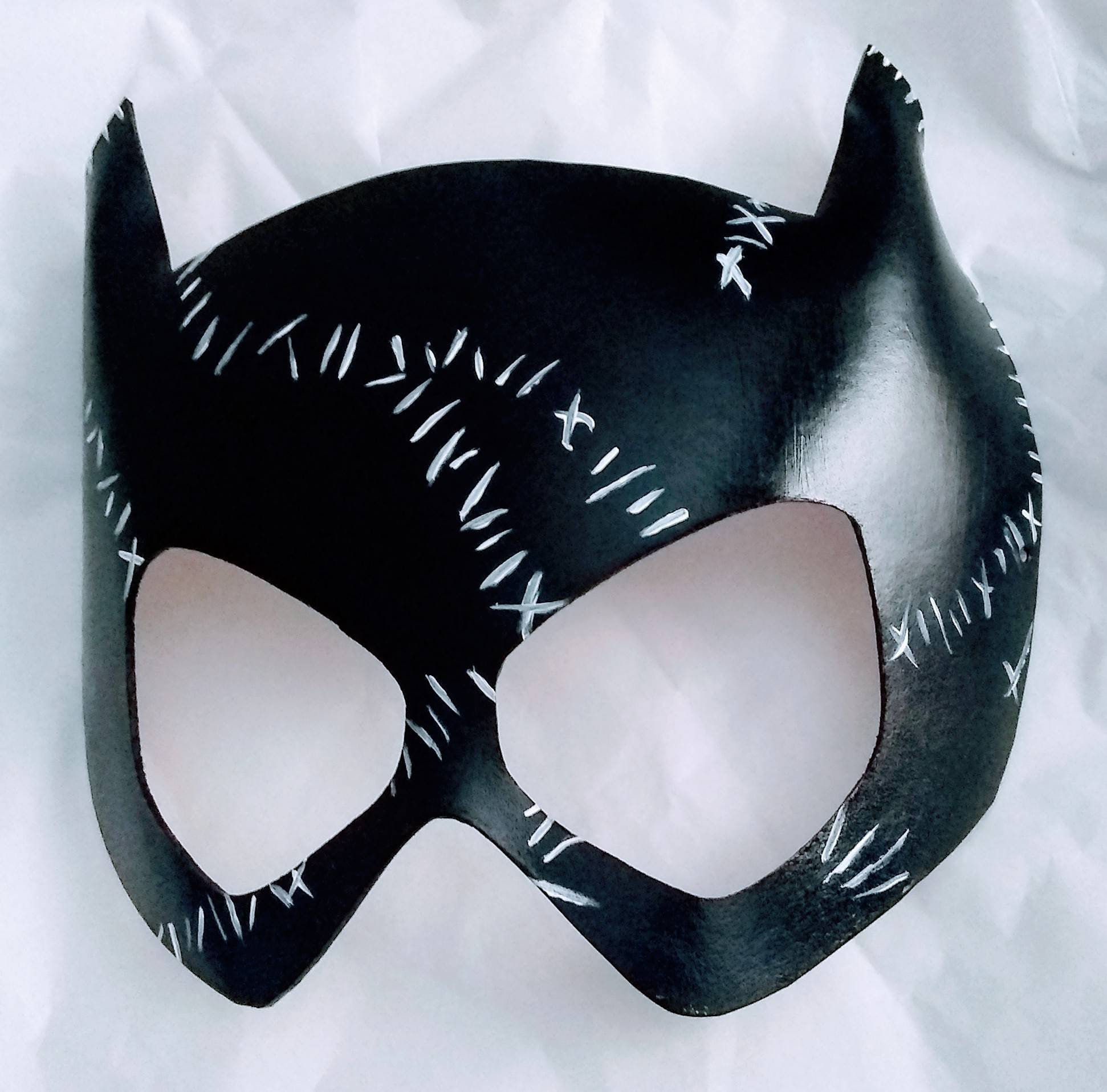 Cat Woman Black Leather Mask - Etsy