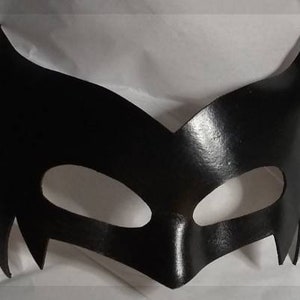 Schwarze Leder Batgirl Maske Etsy