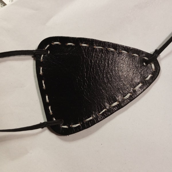 Big Boss style leather eyepatch with white stitching