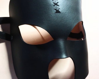 Zwart leren gladiatormasker