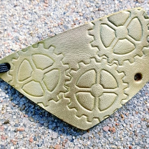 Gold Leather Unique Slim Steampunk Propeller Eyepatch