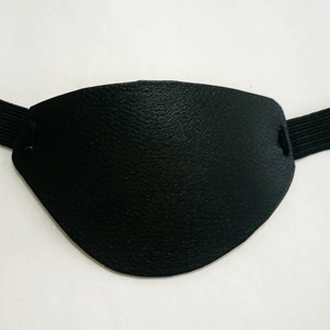 Black Leather Rooster Style flat Eyepatch