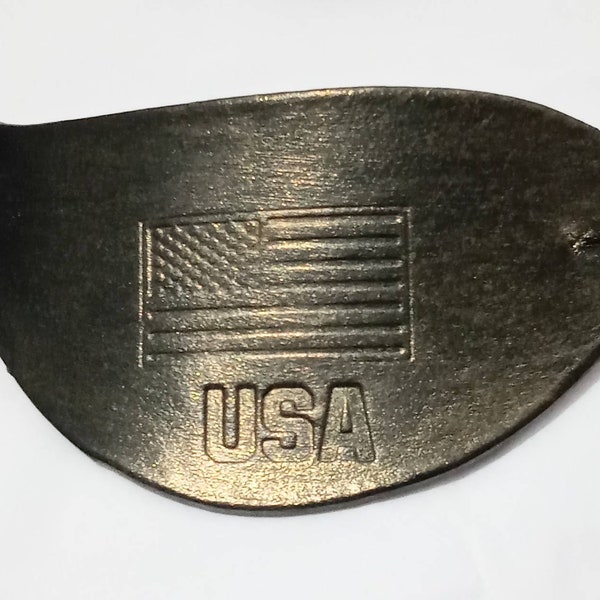 USA Flag Flat Leather Eyepatch LEFT EYE Shown