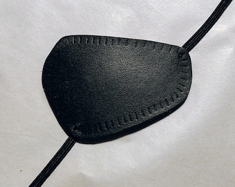 Black Leather Solid 3 style eyepatch