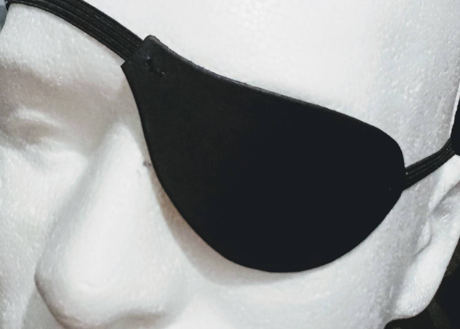 Plain, slim flat leather eyepatch unique inspired polar charachter