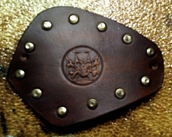 Leather Skull Maltese Cross & Stud Steampunk Pirate Style Eyepatch
