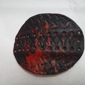 Governor Inspired Black Leather Eyepatch with faux zombie blood detail