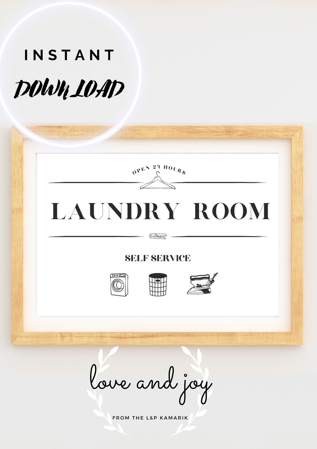 Laundry Sign, Laundry Printable Art, Laundry Print, Laundry Room Decor ...