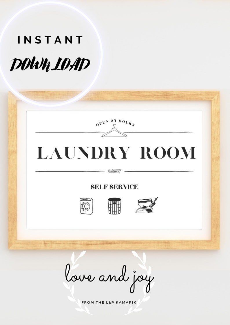 Laundry Sign, Laundry Printable Art, Laundry Print, Laundry Room Decor ...