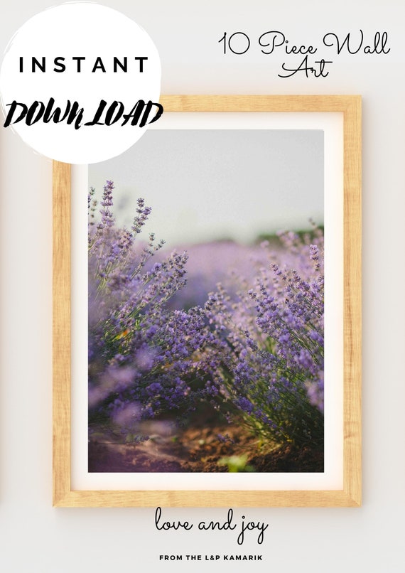 10 Printable Summer WALL ART PURPLE Field Flowers. Stunning | Etsy