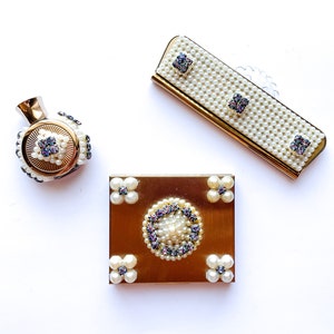 Trickettes by Wieser of Miami Set of 3 Compact Comb Perfume Bottle | 1960s | Makeup Compact | Vintage Makeup Compact