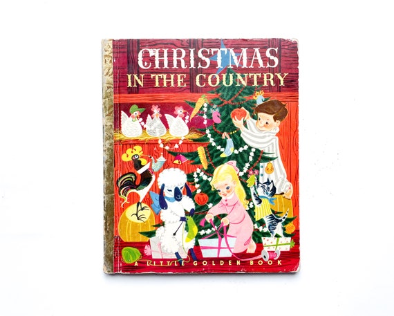 Christmas in the Country Little Golden Book, 1950 Vintage
