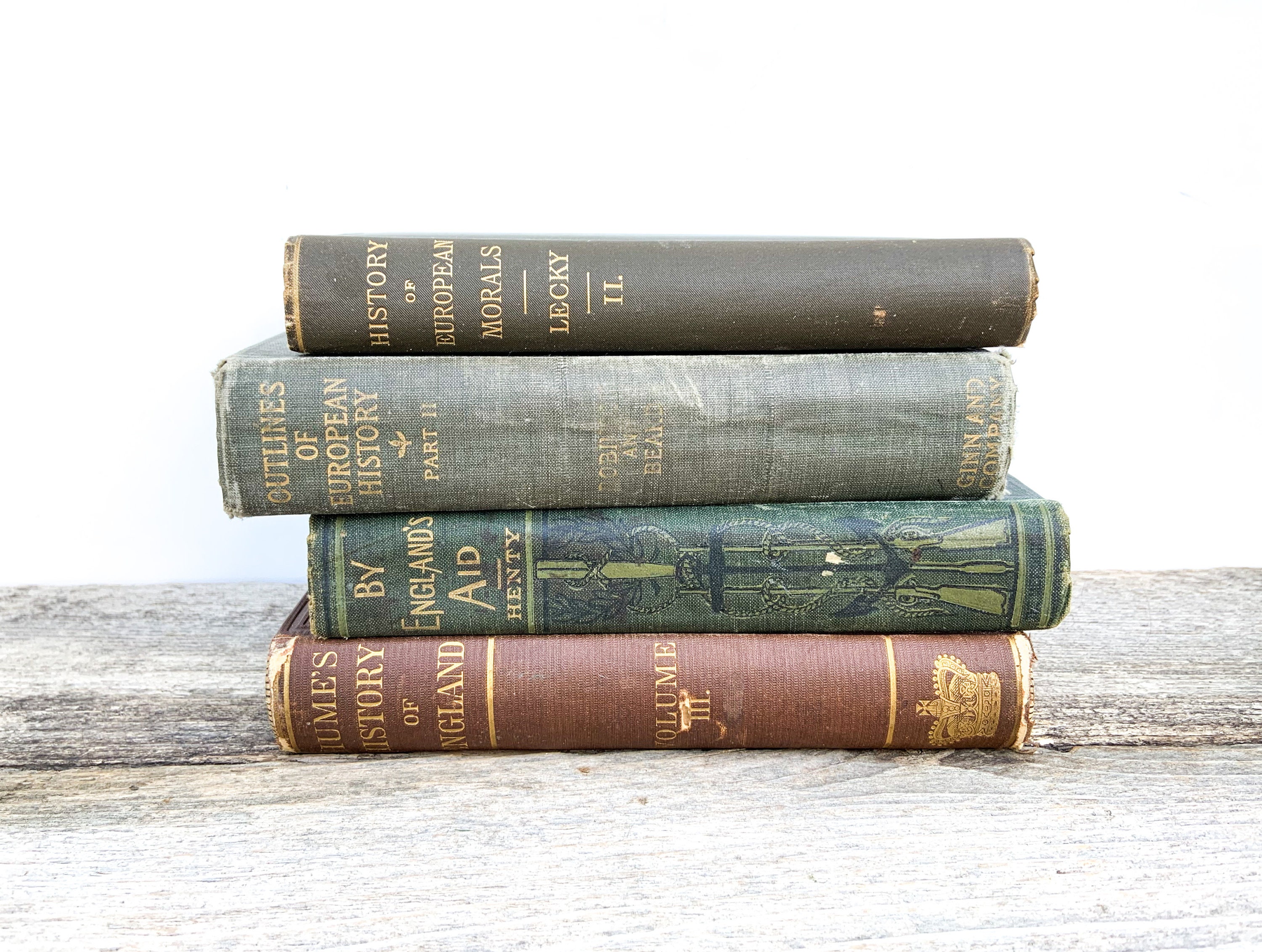 Shabby Brown Antique Vintage Books for Display – Pretty Old Books