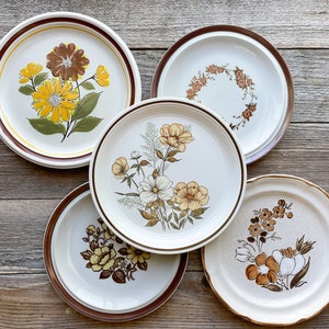 Mismatched Ironstone Dinner Plates Floral Set of 5 | Dinner Plates | Luncheon | Cottage Chic China | Retro | Tea party