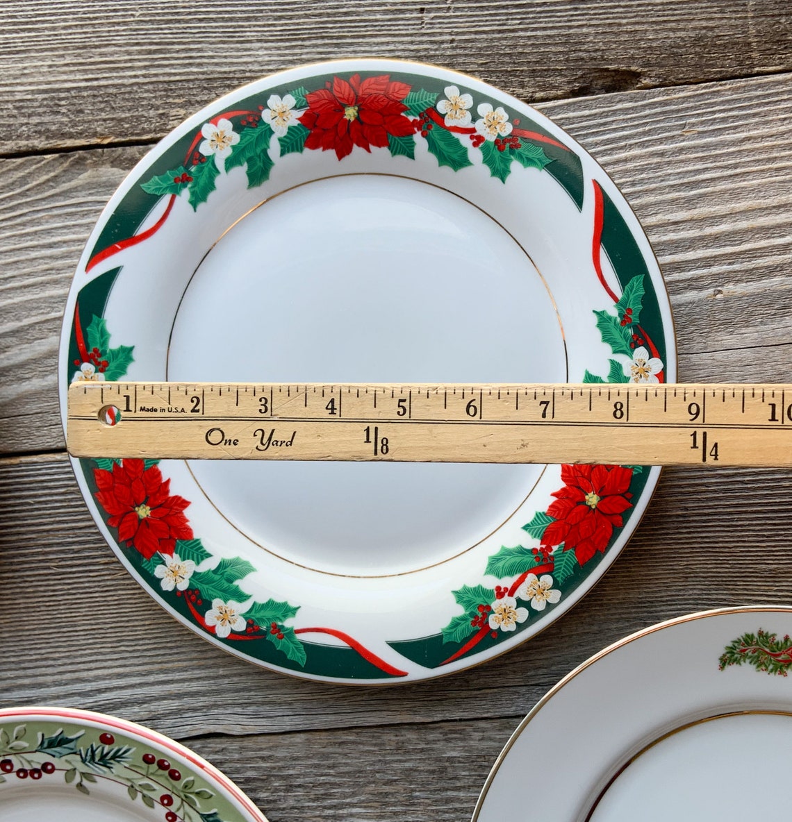 Christmas Dinner Plates Mismatch Set of 4 Dinner Plates Etsy