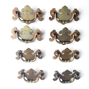 Vintage Drawer Handles Set of 8 Brass Color | Knobs| Drawer Pulls | Drawer Hardware |
