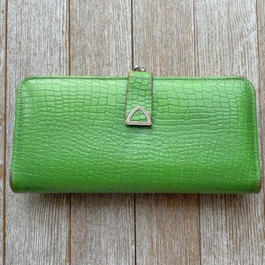Monedero vintage para mujer con cierre / verde