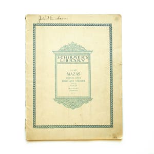 Schirmer&#39;s Library Mazas Twenty-Seven Brilliant Studies for the Violin 1908 Vintage Music