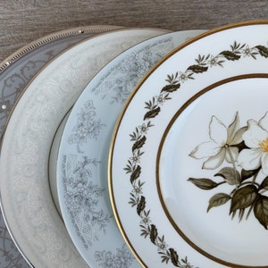 Salad Plates | Dessert Plate | Mismatched Vintage China | Set of 4 | Wedding China | Bridal Luncheon | Cottage Chic China | Gift | Tea party