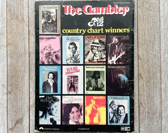 The Gambler Plus 12 Country Chart Winners | Sheet Music Vintage | 1979 | Piano Vocal Chords | Kenny Rogers | Dolly Parton | Paperback