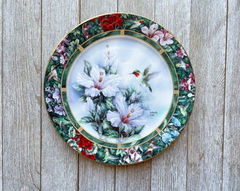 WL George Hummingbird Decorative Plate | “The Ruby~Throated Hummingbird” | by Lena Liu | 1992