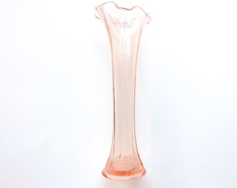 Vintage Pink Depression Glass Vase | Flower Vase