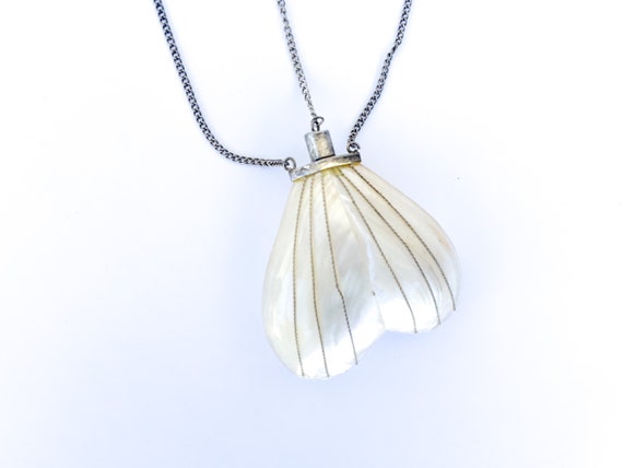 Antique Mother of Pearl Perfume Bottle Necklace |… - image 1