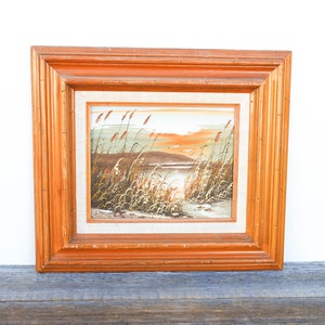 Original Beach Sunset Oil Painting on Canvas | Oil Painting Signed | Ocean Seascape | Nautical Decor | Ocean Beach House | Beach Cottage