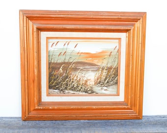 Original Beach Sunset Oil Painting on Canvas | Oil Painting Signed | Ocean Seascape | Nautical Decor | Ocean Beach House | Beach Cottage