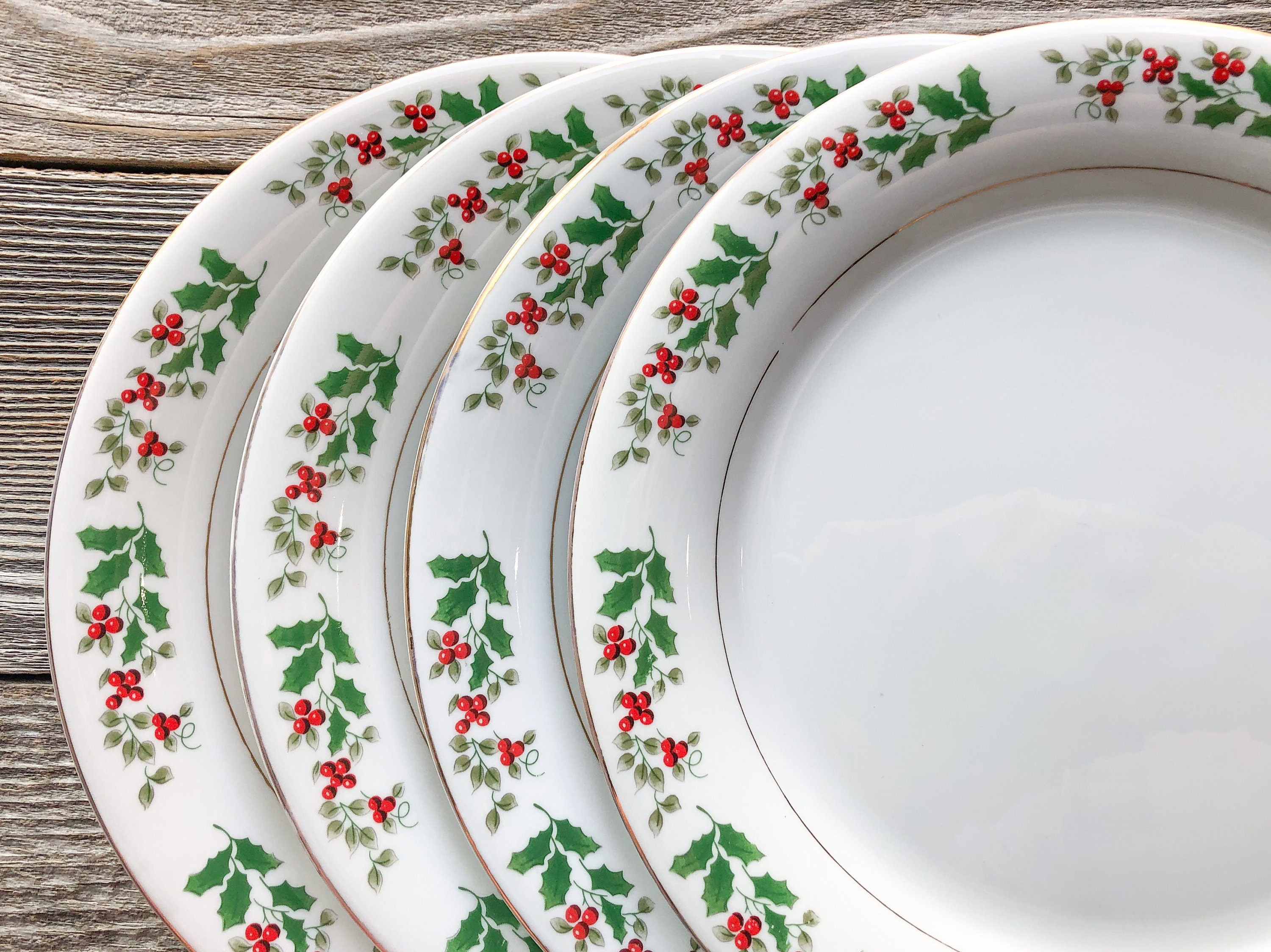 Christmas Dinner Plates Set of Dinner Plates Christmas China