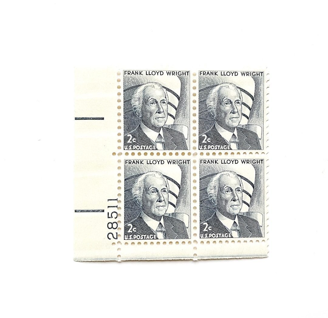 Frank Lloyd Wright 2 Cent Stamp Set of 4 Issued 1966 Vintage Unused US
