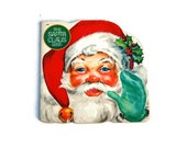 The Santa Claus Book, 1972, Vintage children's book, white, red