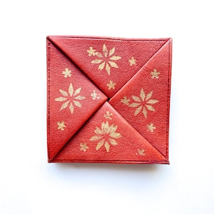 Leather Origami Coin Pouch Moroccan Leather Vintage Leather