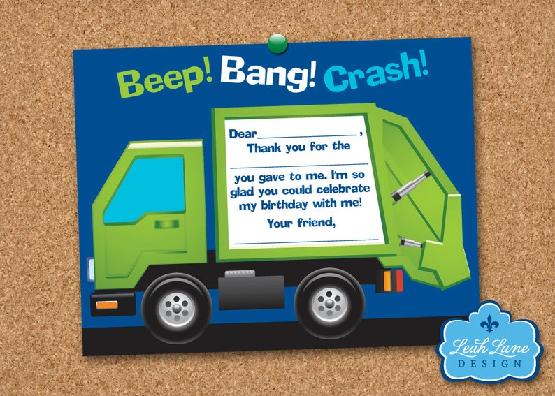 Garbage Truck Recycle Truck Trash Truck Thank You Etsy