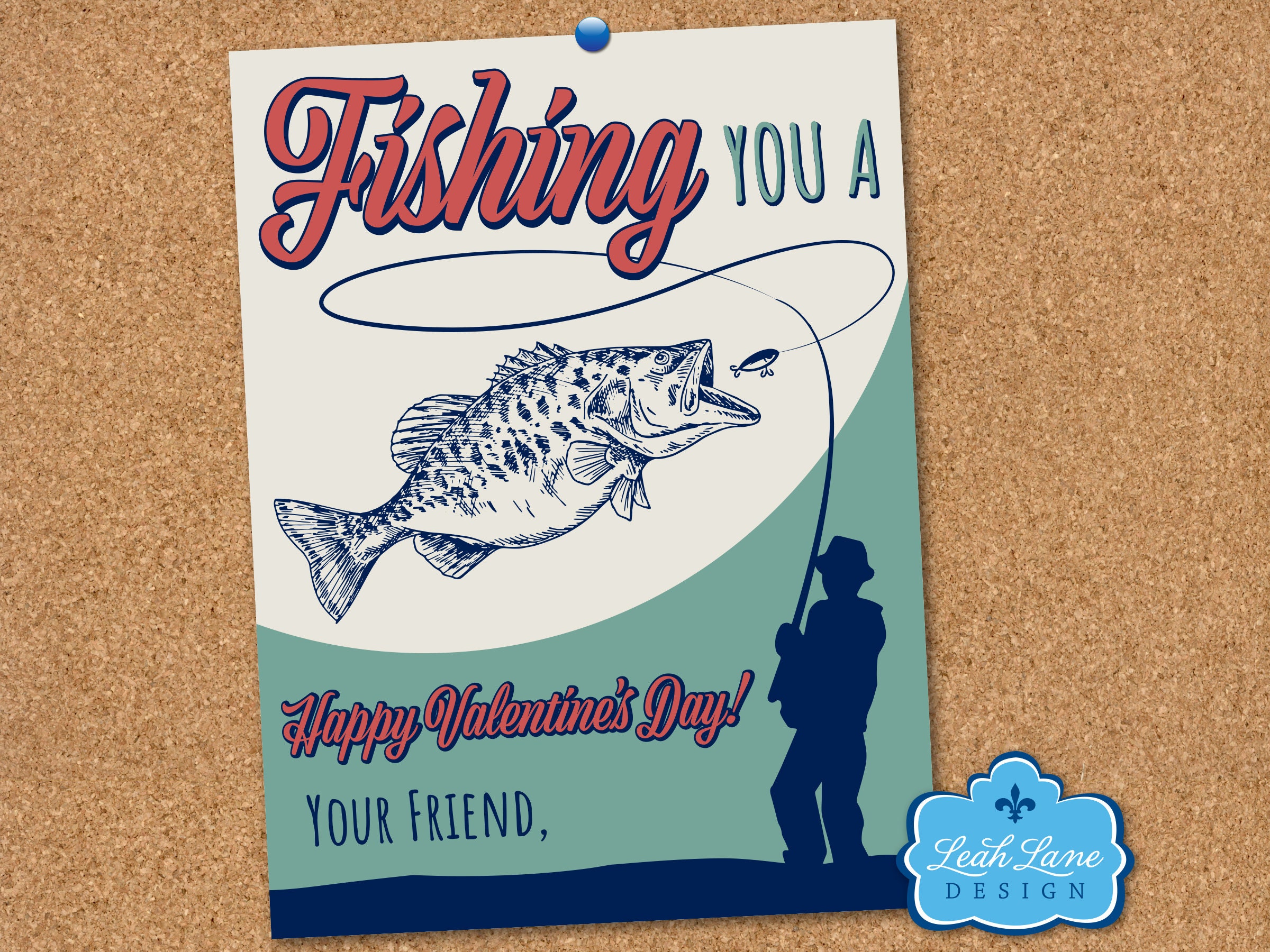 Fishing Valentine Fisherman Classroom Valentine Card Printable Valentine's  Card Boy's Valentine Card Fish INSTANT DIGITAL DOWNLOAD -  Canada