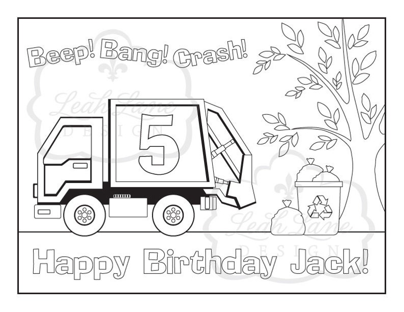 Garbage Truck, Recycle Truck, Kids Birthday Party, Personalized ...