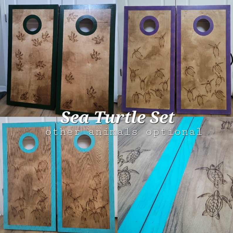 Cornhole Boards, Custom Cornhole with bags, Sports Team, College, House Divided, Lawn Games, Monogram, Military, All Weather, Wedding Games bild 13
