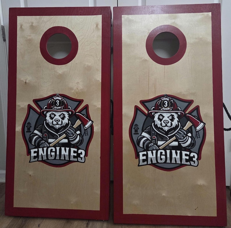 Cornhole Boards, Custom Cornhole with bags, Sports Team, College, House Divided, Lawn Games, Monogram, Military, All Weather, Wedding Games bild 5