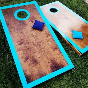 Cornhole Boards stained, Regulation Size, Solid Wood, Cornhole with bags, Cornhole boards custom, Wedding Board