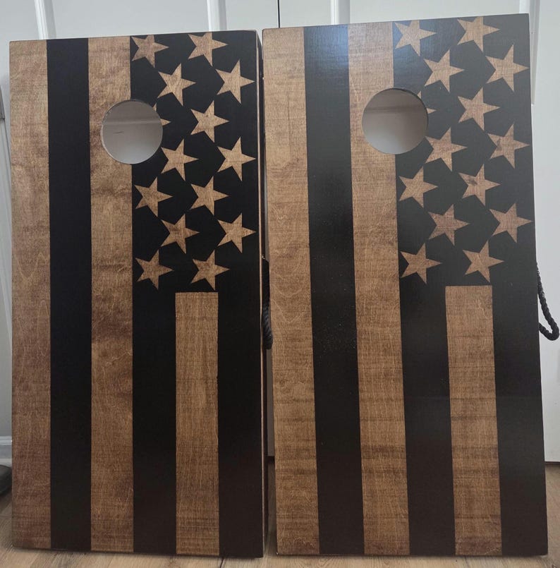 Cornhole Boards, Custom Cornhole with bags, Sports Team, College, House Divided, Lawn Games, Monogram, Military, All Weather, Wedding Games bild 7