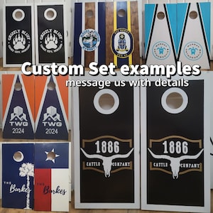Custom Cornhole Boards, Company logo, Sport, College, House Divided, Monogram, Cornhole Set with Bags, Housewarming Gift image 10