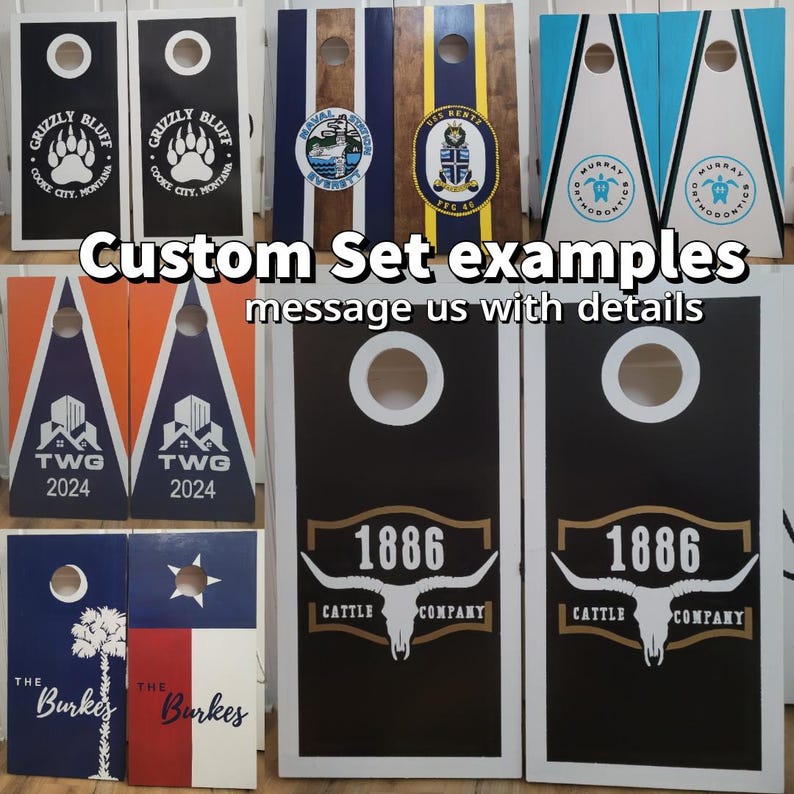 Custom Cornhole Boards, Company logo, Sport, College, House Divided, Monogram, Cornhole Set with Bags, Housewarming Gift image 10