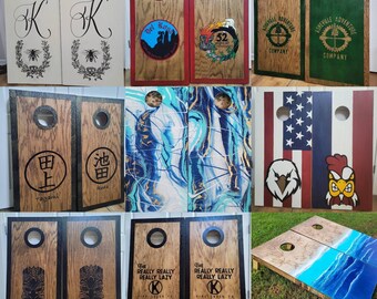 Cornhole Boards custom, Monogrammed, House Divided Cornhole, Cornhole boards wedding, cornhole boards personalized, stain, State Flag