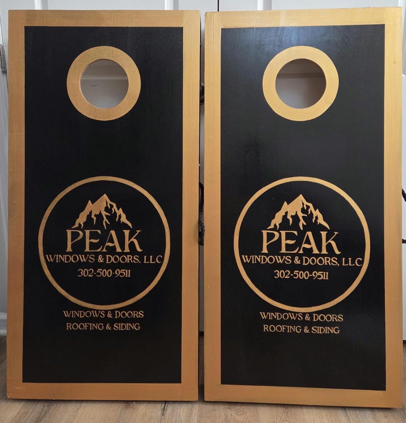 Cornhole Boards, Custom Cornhole with bags, Sports Team, College, House Divided, Lawn Games, Monogram, Military, All Weather, Wedding Games bild 6