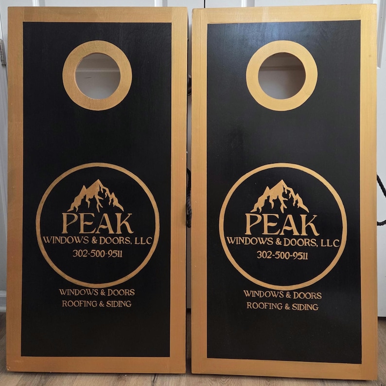Custom Cornhole Boards, Company logo, Sport, College, House Divided, Monogram, Cornhole Set with Bags, Housewarming Gift image 13