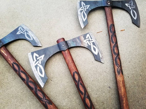 Double Bladed Viking Axe Etsy Double Bladed Viking Axe Etsy