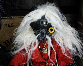 Aughra Dark Crystal inspired dark forest witch handmade pagan god doll