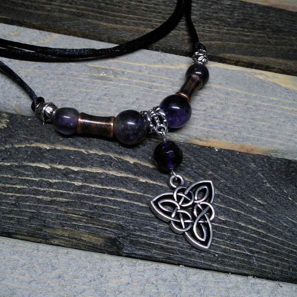 Celtic triad pagan witch protection necklace