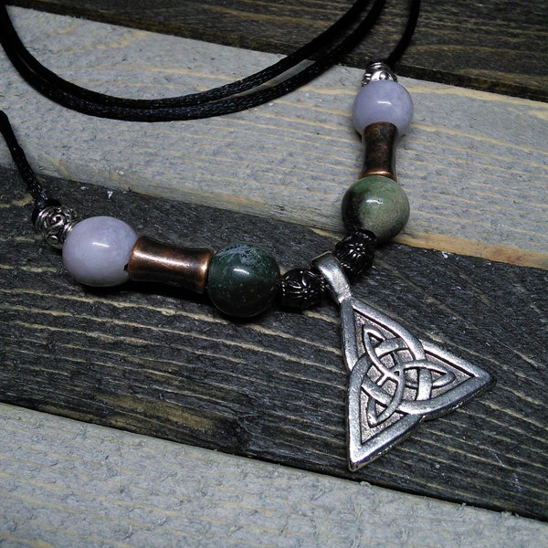 Celtic triad pagan witch protection necklace